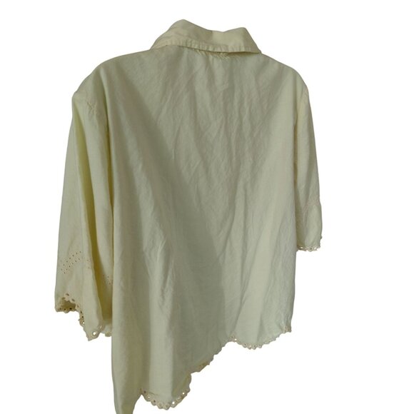 Beachlunchlounge Collection Womens Yellow Button Down Blouse L - Picture 2 of 10
